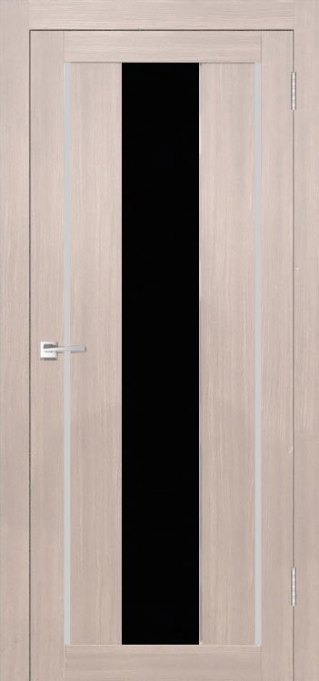 Межкомнатная дверь Легенда Y-2 тон Кремовая лиственница Остекление Лакобель черное