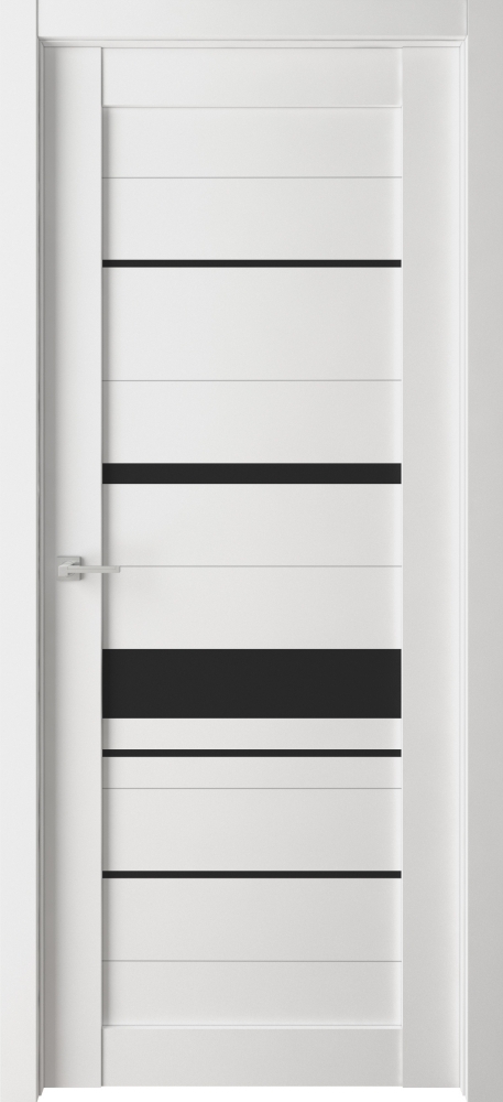 Межкомнатная дверь Легенда Велюкс 4 Айс светлый Айс светлый Стекло Лакобель черное