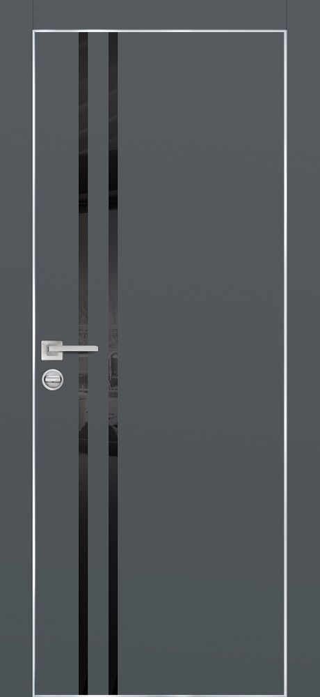 Межкомнатная дверь PX-11  AL кромка с 4-х ст. Графит матовый